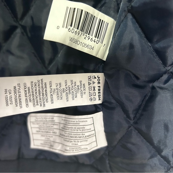 Joe Fresh Men’s Navy Blue Wash Look Winter Jacket 4 front pockets Size Medium - Picture 4 of 7